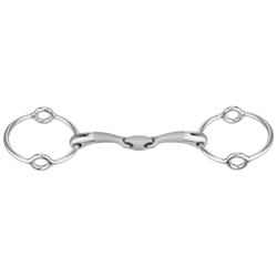 SATINOX Gag bit 14 mm double jointed - Stainless steel