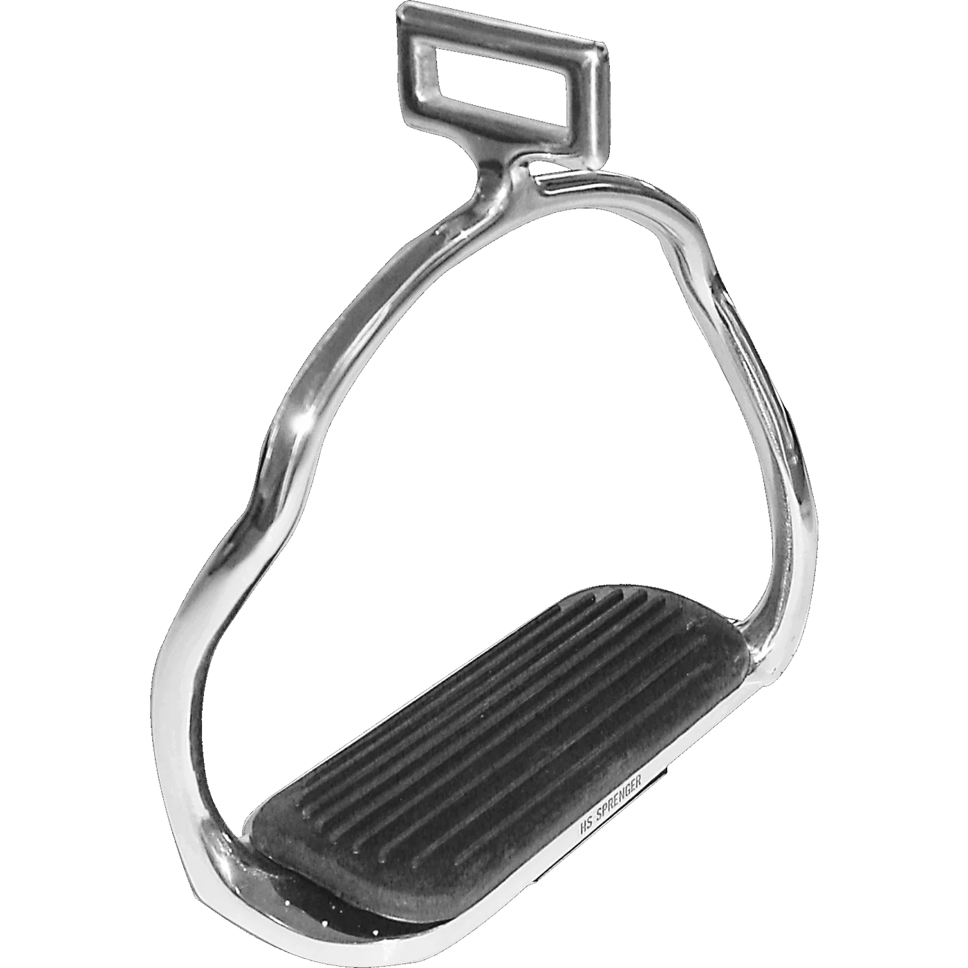 Icelandic stirrups - Stainless steel, size 120 mm with black rubber pad