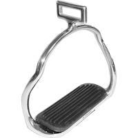Icelandic stirrups - Stainless steel, size 120 mm with black rubber pad