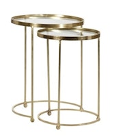 Iron Set2 Nesting Brass Plated Glass