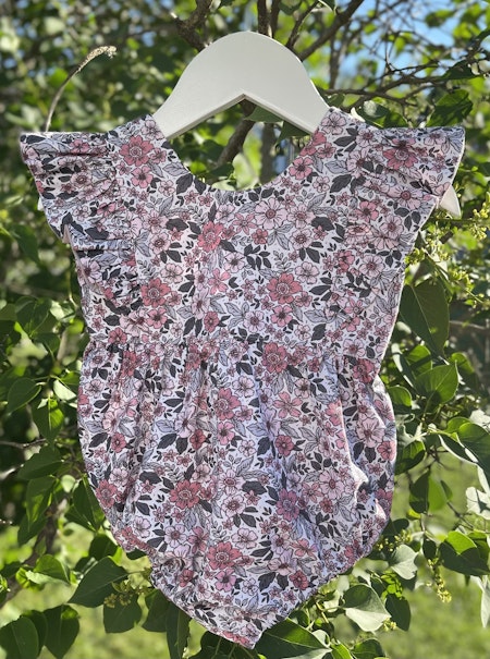 Bohemian romper sett med babyblue (3-4 mnd)