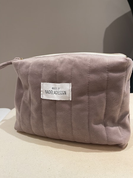 Quiltet velour sminkepung small