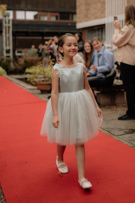 Himmelblå flowergirldress 6 år