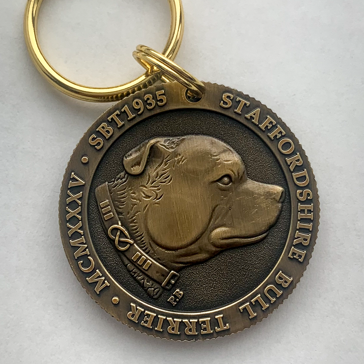 Keyring - Antique - Staffordshire Bull Terrier 1935