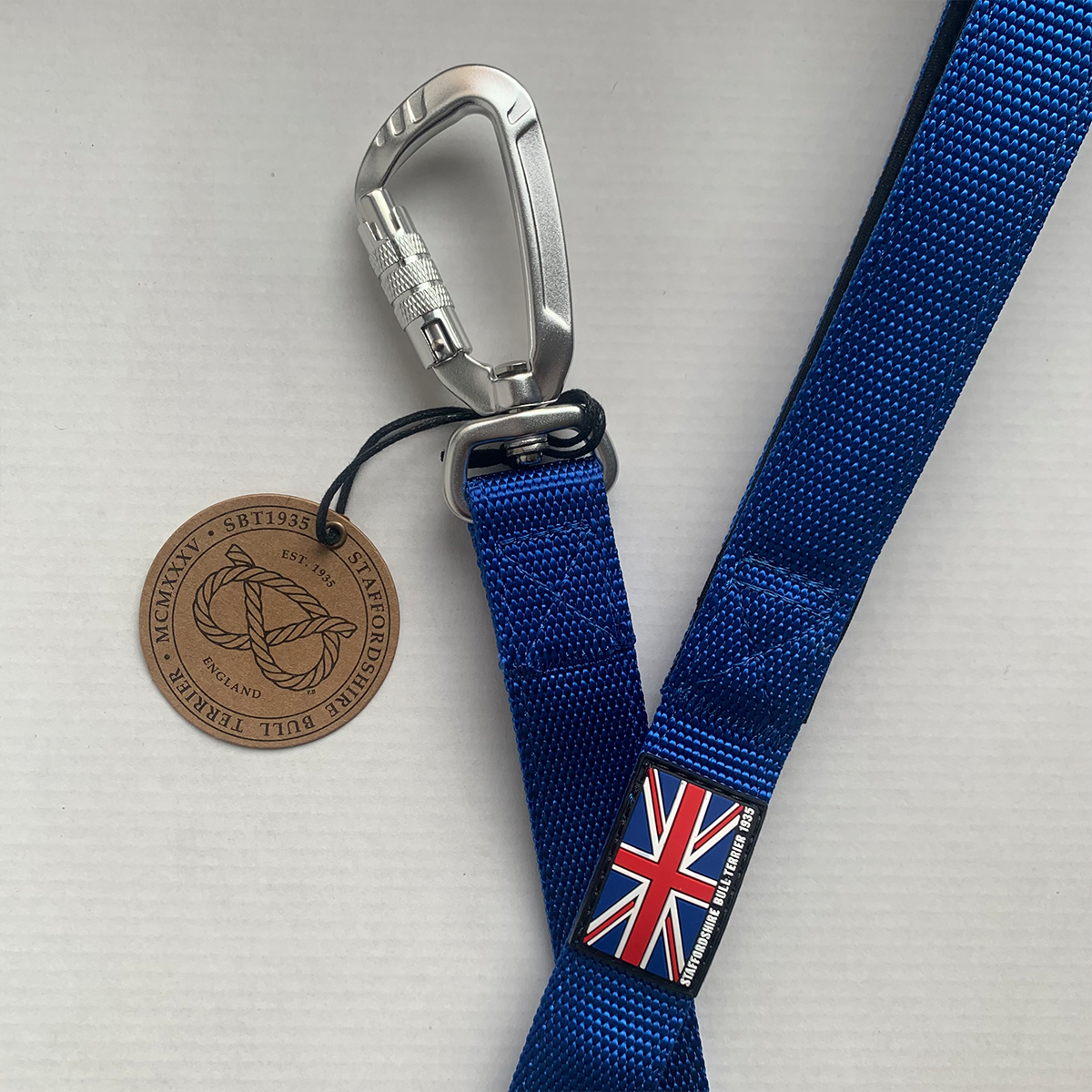 Nylon Leash - Royal Blue - Carabiner - Staffordshire Bull Terrier 1935