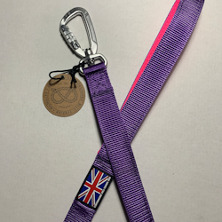 Nylon Leash - Purple & Neon Pink - Carabiner - Staffordshire Bull Terrier 1935