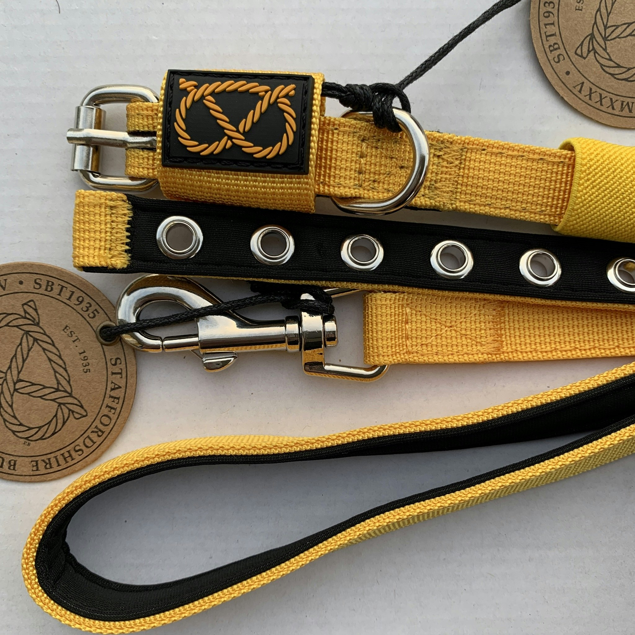 Puppy Nylon Collar & Leash Set - Yellow - Staffordshire Bull Terrier 1935