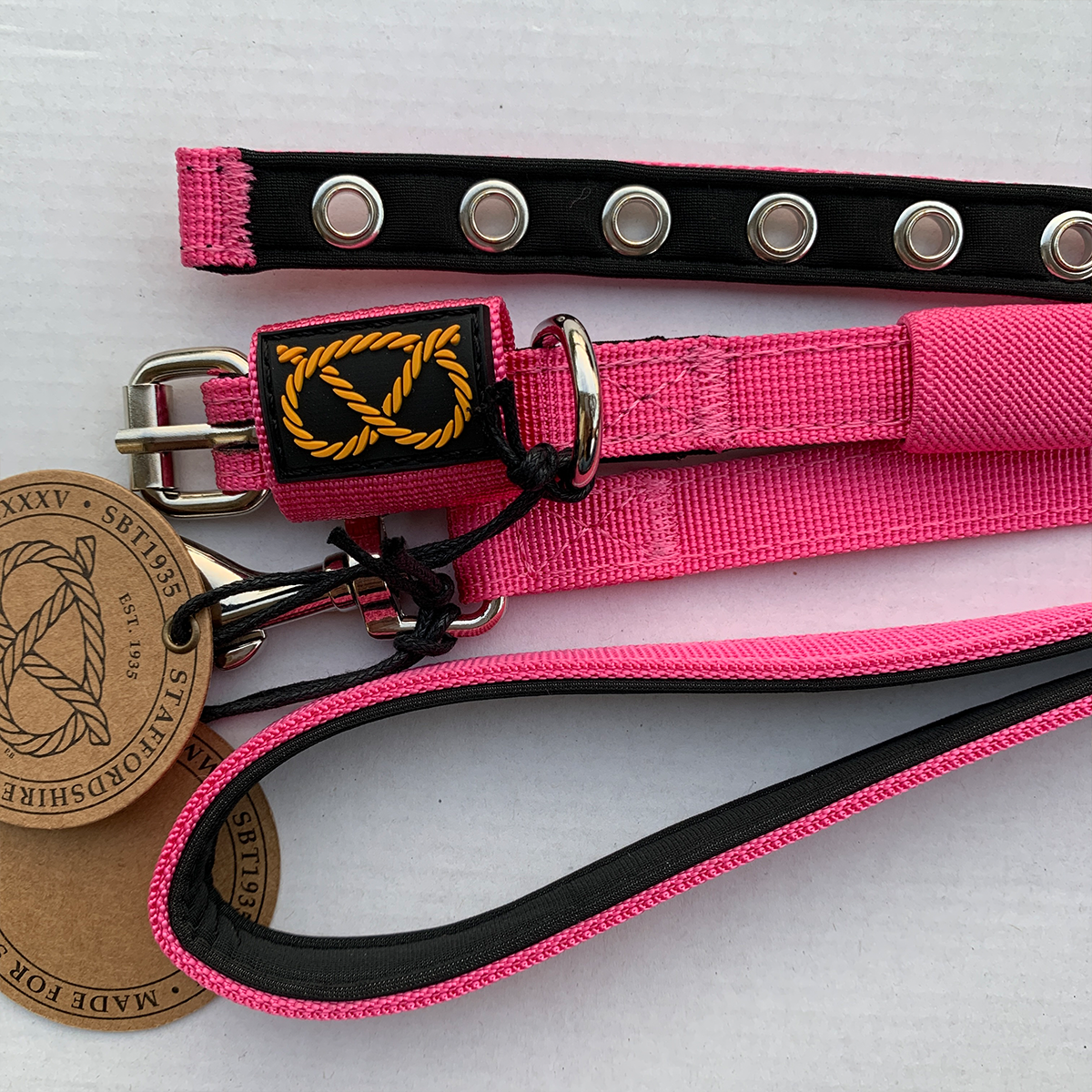 Puppy Nylon Collar & Leash Set - Fuchsia - Staffordshire Bull Terrier 1935