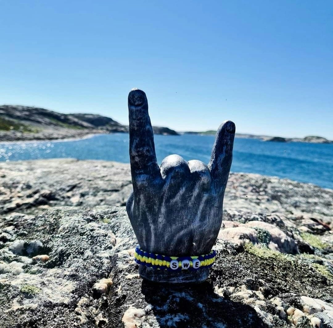 Rock-hand Koppar med armband (valfritt budskap)