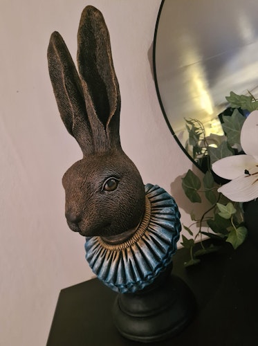 Hare 50 cm Turkos/Guld