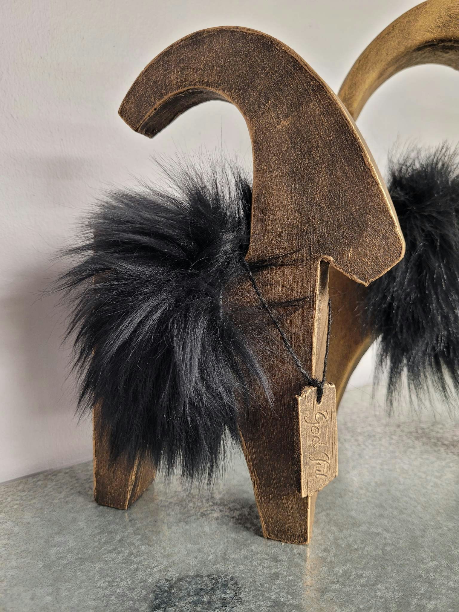 Julbock Medium Brons/svart päls