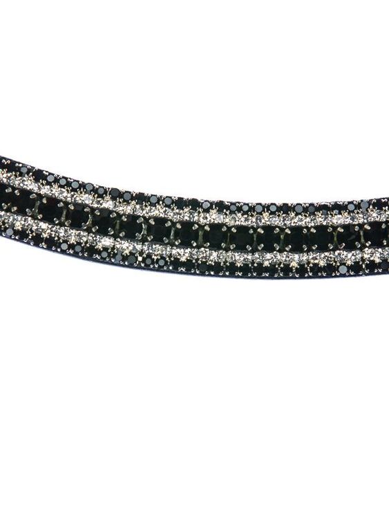 Pannband med svarta och vita kristaller