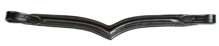 V-pannband i svart läder