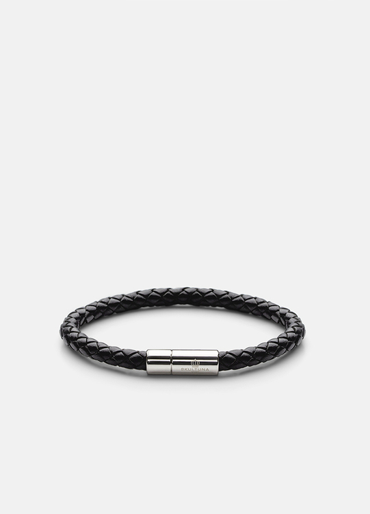 Skultuna Leather Bracelet Steel Black