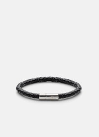 Skultuna Leather Bracelet Steel Black medium