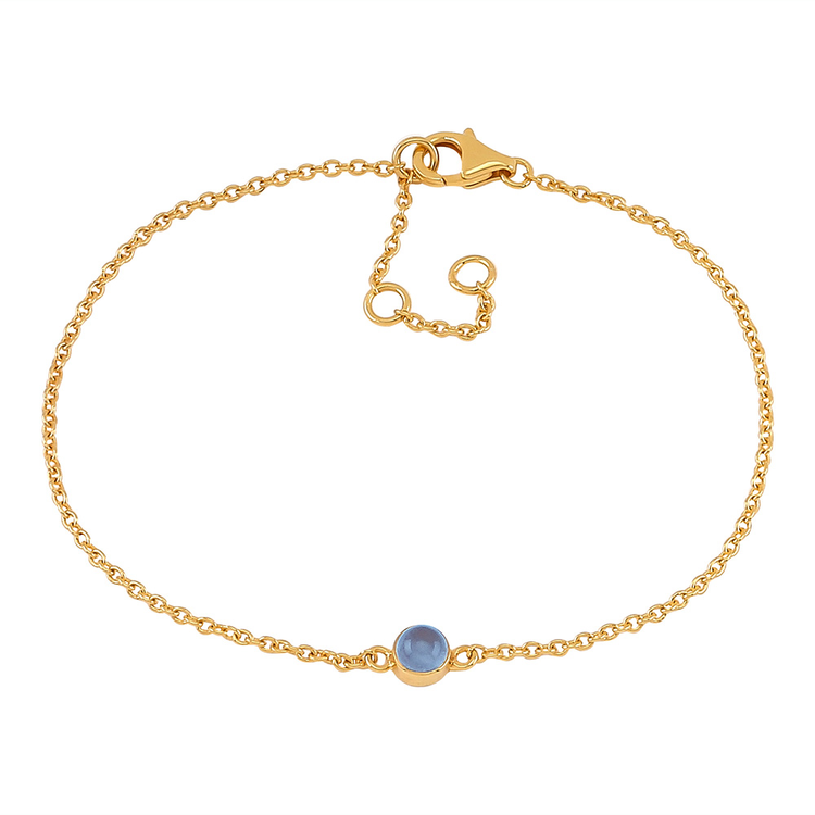 Nordahl Jewellery armband Sweets guld med blå kalcedon