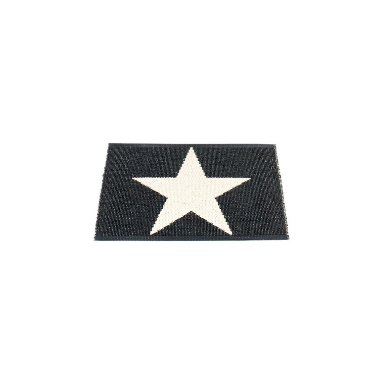 Pappelina matta Viggo One Black · Vanilla 70x50 cm
