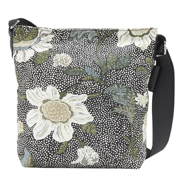 Ceannis Flower Linen Small Shoulder Bag black