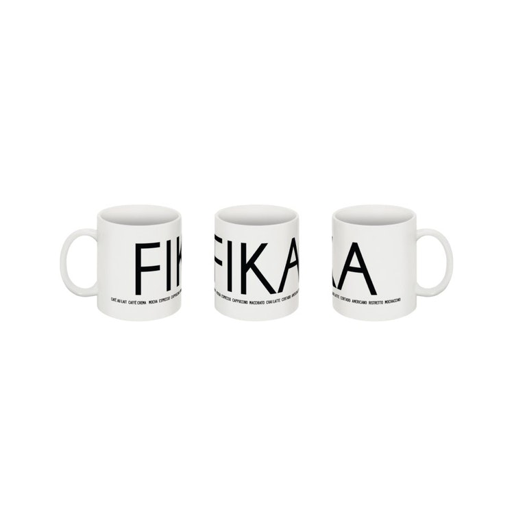 FIKA Mugg med svart text