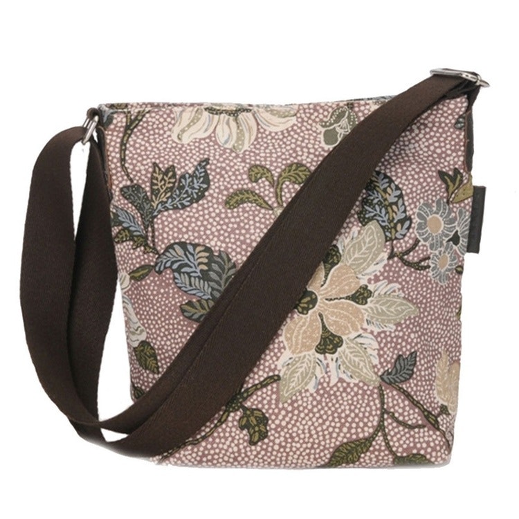 Ceannis Flower Linen Small Shoulder Bag dusty pink