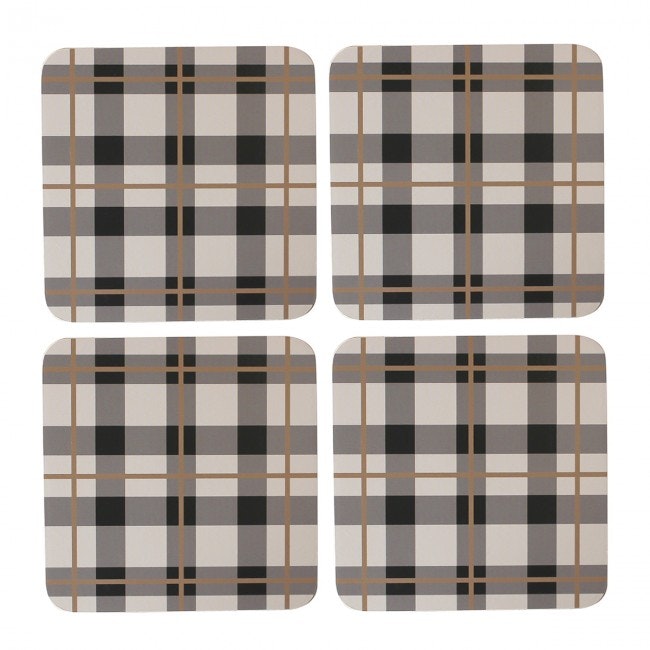 Dekohem glasunderlägg Tartan Smoke 4-pack