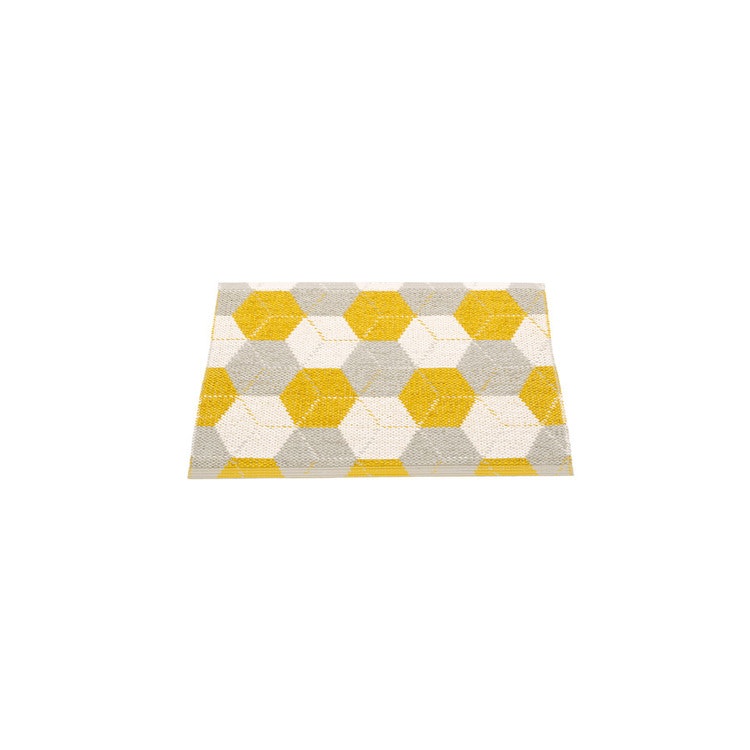 Pappelina matta Trip Mustard · Linen · Vanilla 70x50 cm