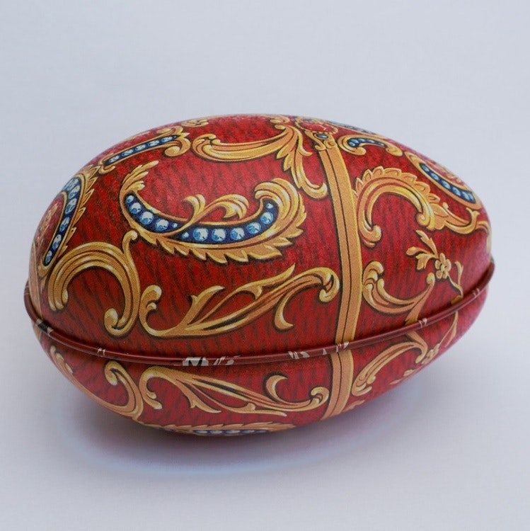 Påskägg Faberge Röd med ornament
