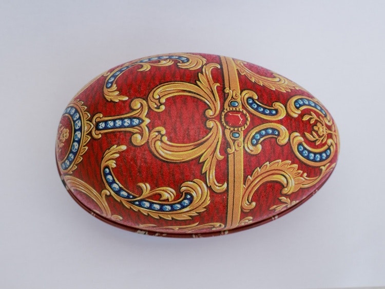 Påskägg Faberge Röd med ornament