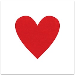 Nobhilldesigners kort med kuvert Hjärta röd