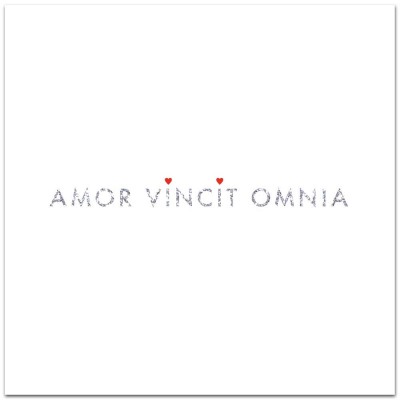 Nobhilldesigners kort med kuvert "Amor vincit omnia"