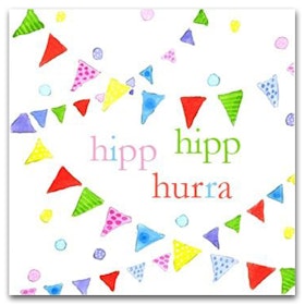 Nobhilldesigners kort med kuvert "Hipp Hipp Hurra"