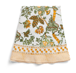 Chamois Floral Print rund duk Ochre