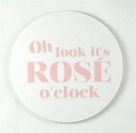Mellow Design glasunderlägg Rosé o'clock vit