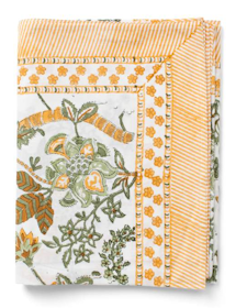 Chamois Floral Print duk Ochre