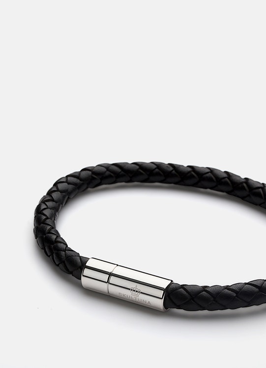 Skultuna Leather Bracelet Steel Black large