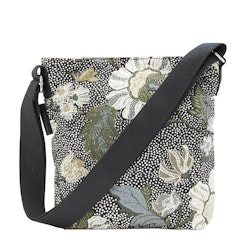 Ceannis Flower Linen Small Shoulder Bag black