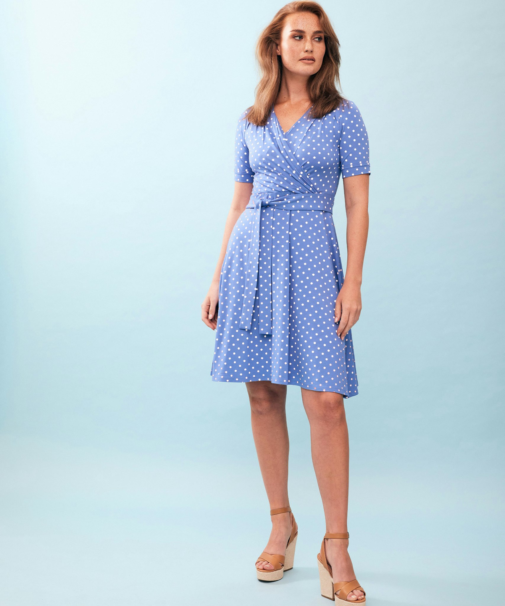 Jumperfabriken Celia Dot SS dress light blue