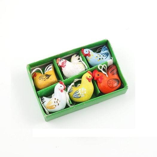 Mini Höna hänge 6-pack