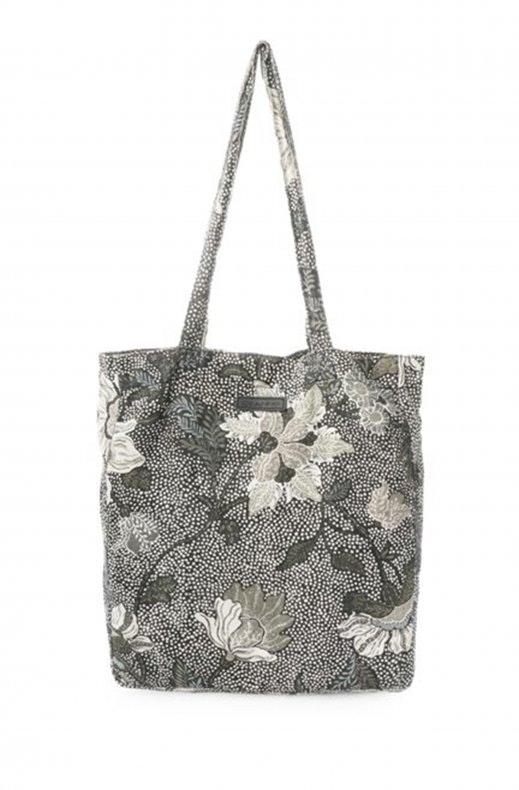 Ceannis Flower Linen Shopper black