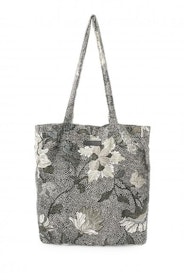 Ceannis Flower Linen Shopper black