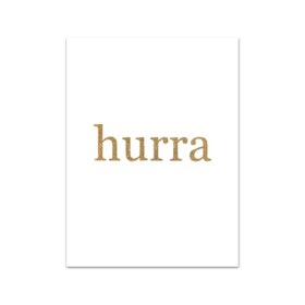 Nobhilldesigners litet kort "hurra" guld