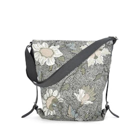 Ceannis Flower Linen Shoulder Bag black