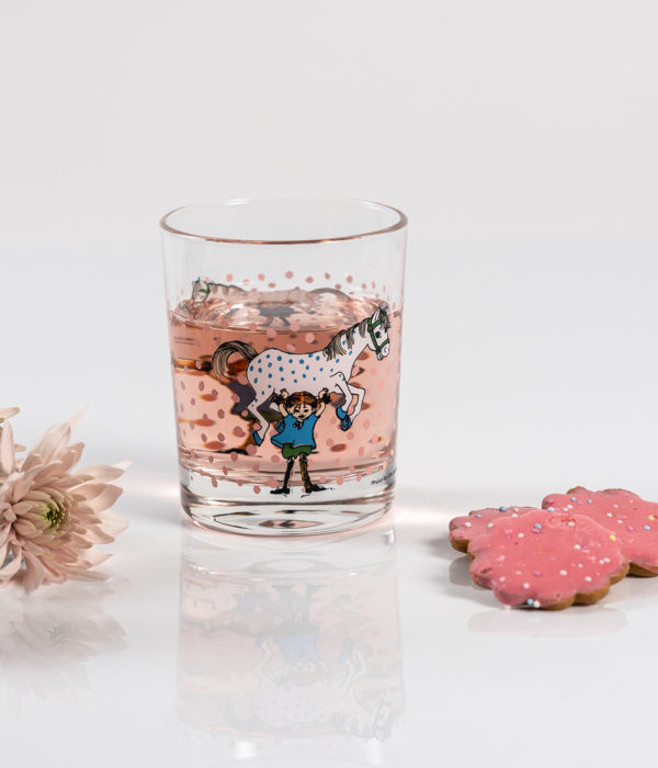 Muurla dricksglas Pippi Långstrump rosa