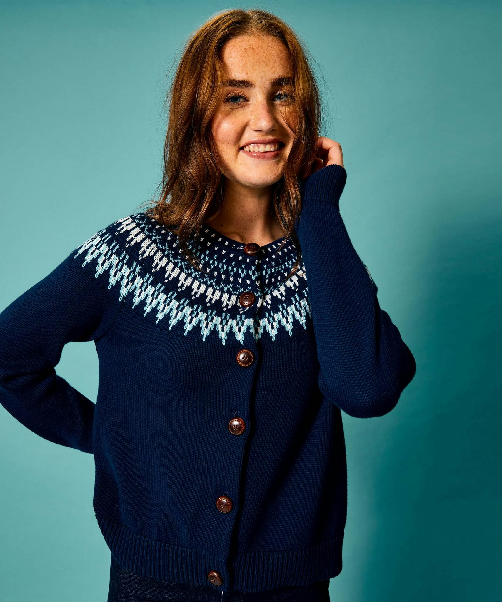 Jumperfabriken Joelle cotton cardigan navy