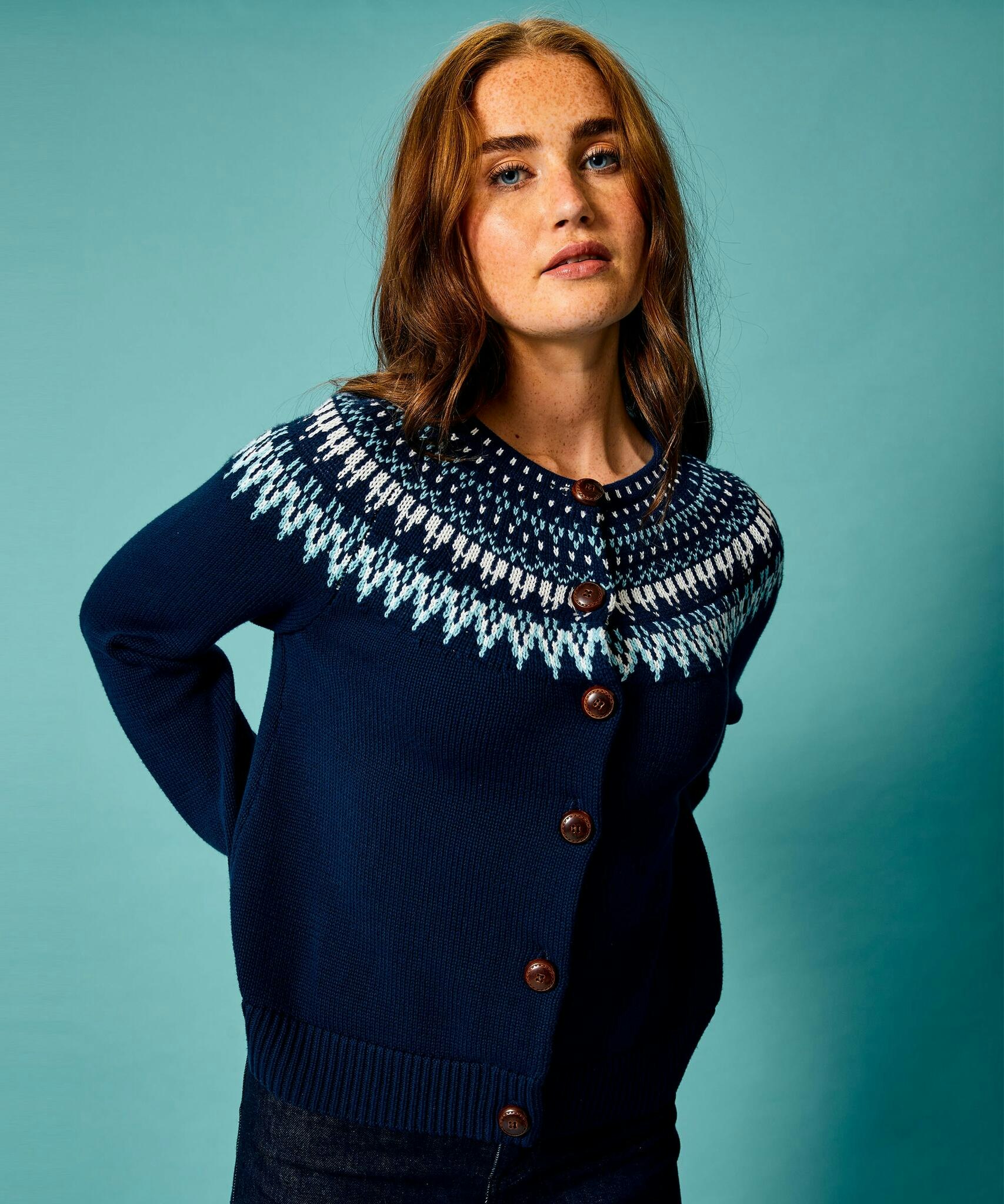 Jumperfabriken Joelle cotton cardigan navy