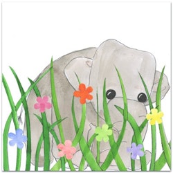 Nobhilldesigners kort med kuvert Elefant