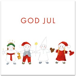 Nobhilldesigners kort med kuvert Julfigurer