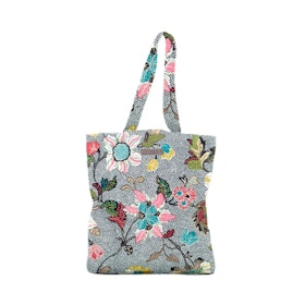 Ceannis Flower Linen Shopper grey