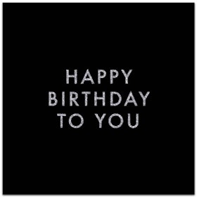 Nobhilldesigners kort med kuvert "Happy Birthday to You" svart