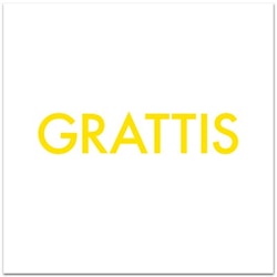 Nobhilldesigners kort med kuvert "GRATTIS" gul